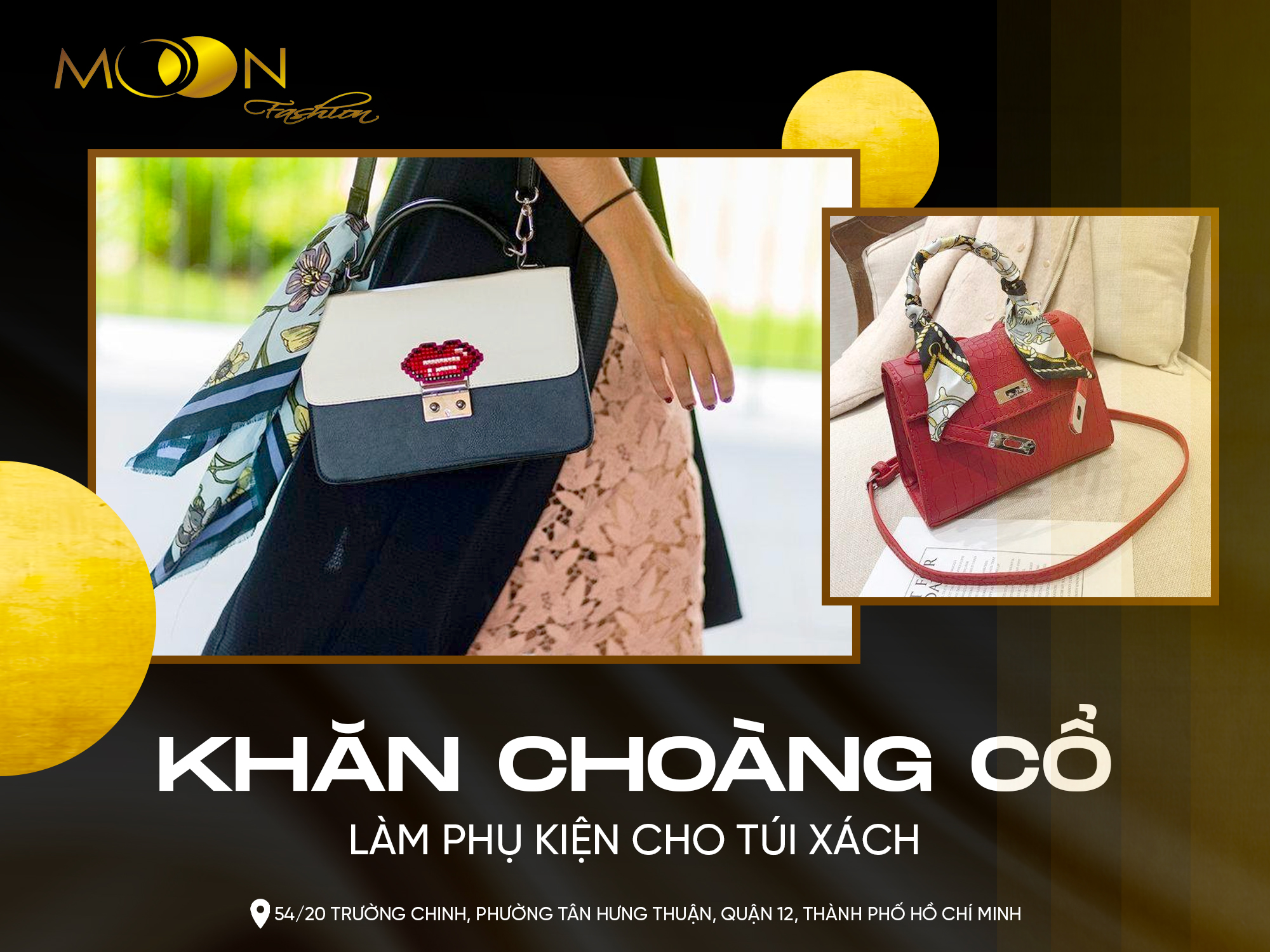 Khăn choàng cổ làm phụ kiện cho túi xách